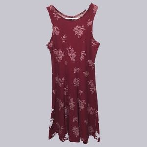 Suede Floral Dress